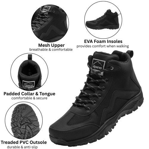 靴 BRENTA / Cover boots black Alpine Swiss Brent Men's Lightweight Hiking Boots | Durable